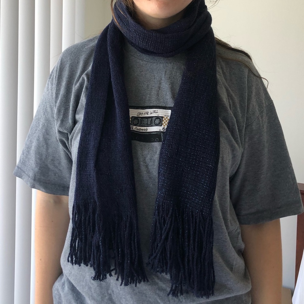 navy knit scarf